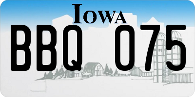IA license plate BBQ075