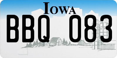 IA license plate BBQ083