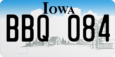 IA license plate BBQ084