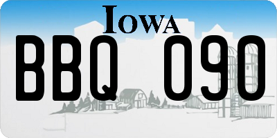 IA license plate BBQ090