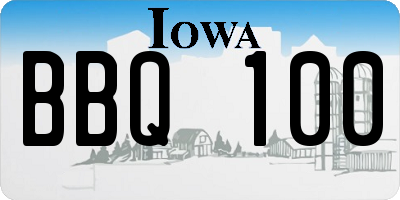 IA license plate BBQ100