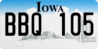 IA license plate BBQ105
