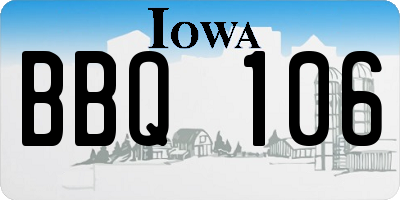 IA license plate BBQ106