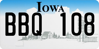 IA license plate BBQ108