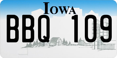 IA license plate BBQ109
