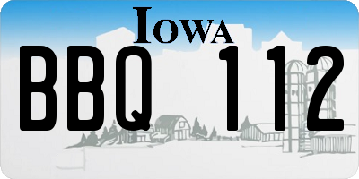 IA license plate BBQ112
