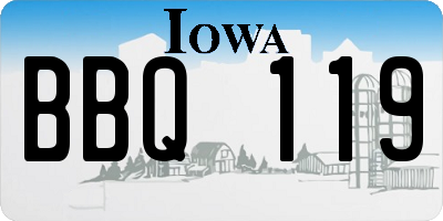 IA license plate BBQ119