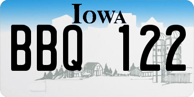 IA license plate BBQ122
