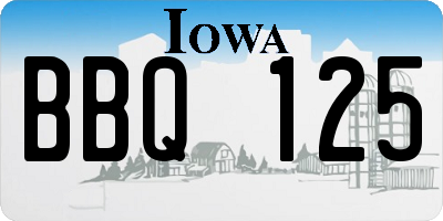 IA license plate BBQ125