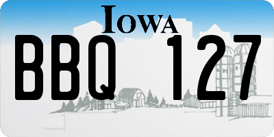 IA license plate BBQ127