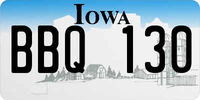 IA license plate BBQ130