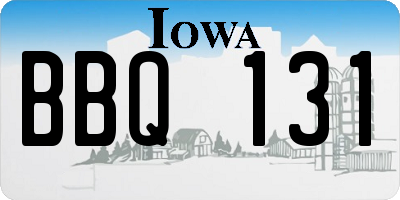 IA license plate BBQ131