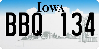 IA license plate BBQ134