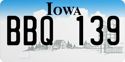 IA license plate BBQ139
