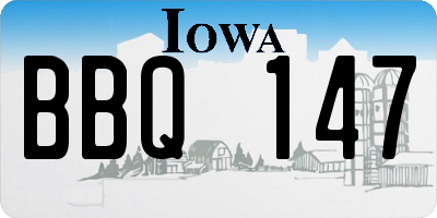 IA license plate BBQ147