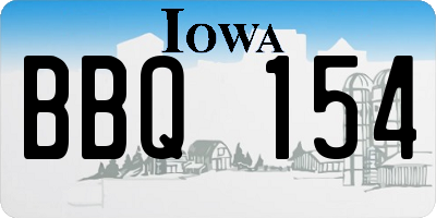 IA license plate BBQ154