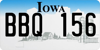 IA license plate BBQ156