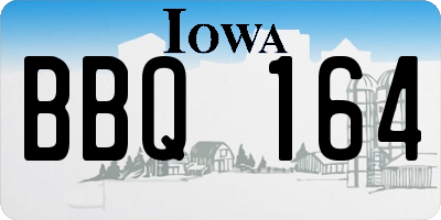 IA license plate BBQ164