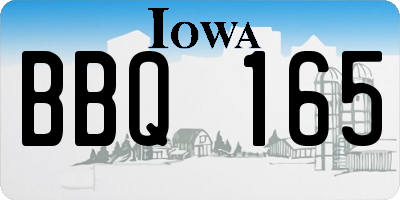 IA license plate BBQ165