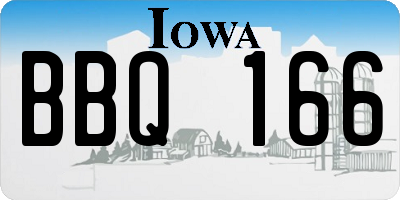 IA license plate BBQ166