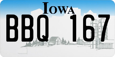 IA license plate BBQ167