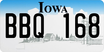 IA license plate BBQ168