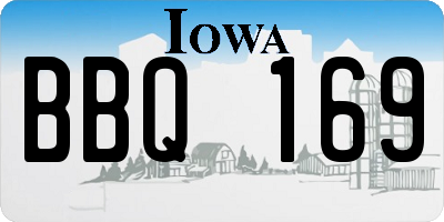 IA license plate BBQ169