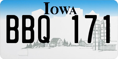 IA license plate BBQ171
