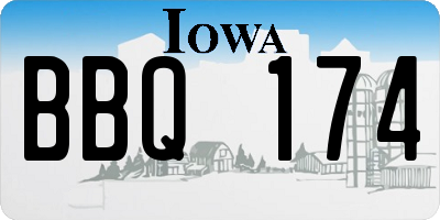 IA license plate BBQ174