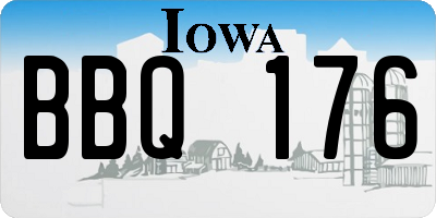 IA license plate BBQ176