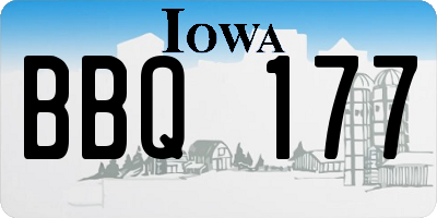 IA license plate BBQ177