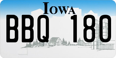 IA license plate BBQ180