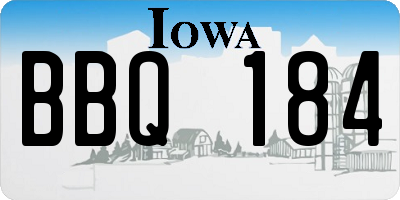 IA license plate BBQ184