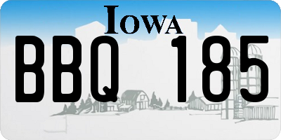 IA license plate BBQ185