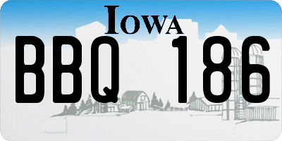 IA license plate BBQ186