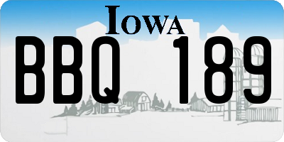 IA license plate BBQ189
