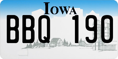 IA license plate BBQ190
