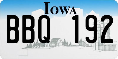 IA license plate BBQ192