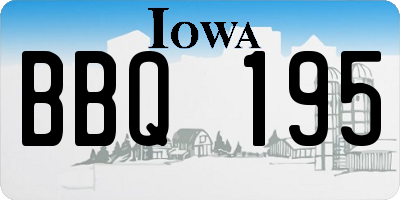 IA license plate BBQ195
