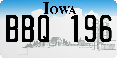 IA license plate BBQ196