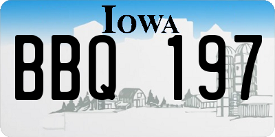 IA license plate BBQ197