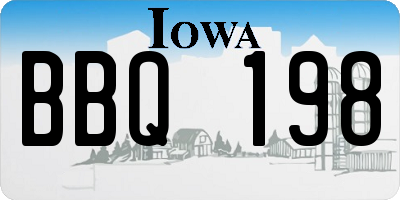 IA license plate BBQ198