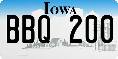 IA license plate BBQ200