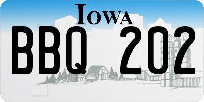 IA license plate BBQ202