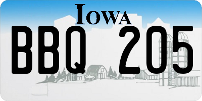 IA license plate BBQ205