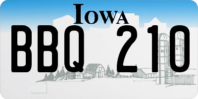 IA license plate BBQ210
