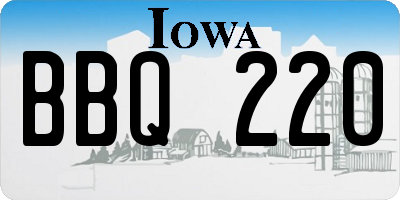 IA license plate BBQ220