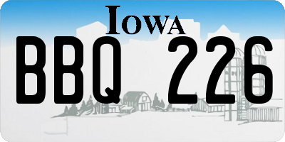 IA license plate BBQ226