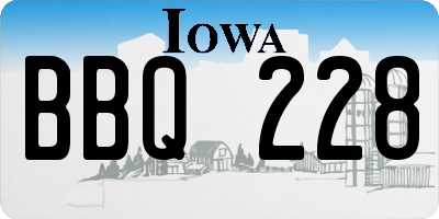 IA license plate BBQ228