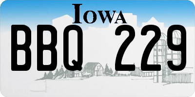 IA license plate BBQ229